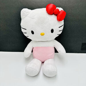 Hello Kitty Sanrio Build a Bear White 17” Large Stuffed Plush Red Bow BAB 2024